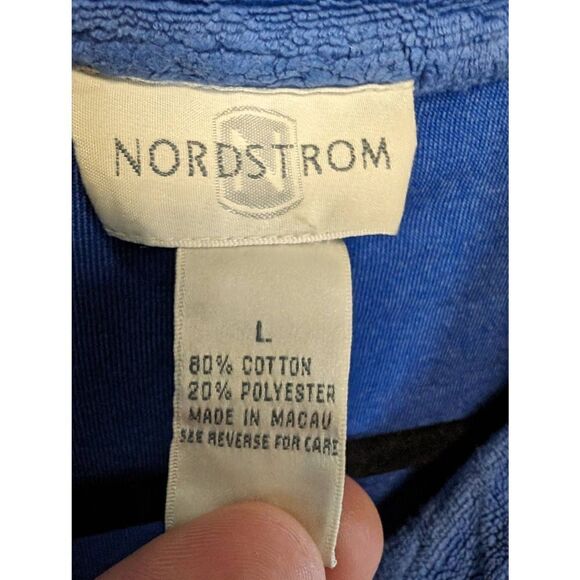 Nordstrom Blue Button Down Shirt/Jacket with Two Pockets in Front Size Large - Picture 4 of 5